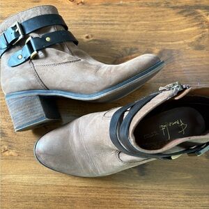 Franco Sarto Brown and Black Ankle Boots